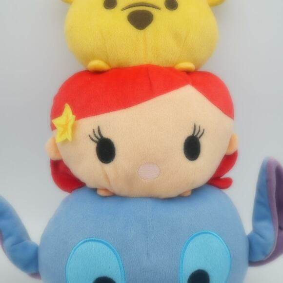 Disney Tsum Tsum Plush Pillow Stack Stitch Ariel Winnie The Pooh - Picture 3 of 8